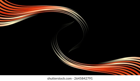 Fondo con elegantes ondas de color naranja dorado para la presentación, Anuncio de Sitio web, cubierta y Fondo de pantalla