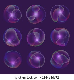 Background element design concept holographic fluid bright gradient.Set object for use in composition layout. Vector illustrations.