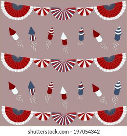 Background with elements related with Independence day
