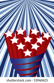 Background with elements of USA flag, vector illustration