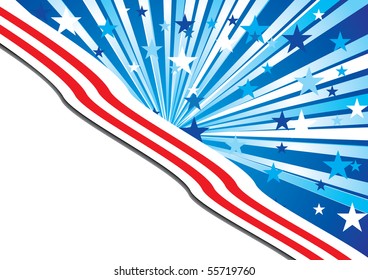 Background with elements of USA flag, vector illustration