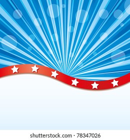 Background with elements of USA flag, vector illustration