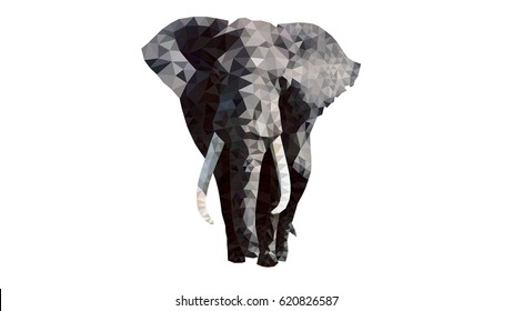 background elephant in low poly style