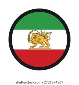 Background emblem badge flag of Iran Persia. Lion and sun symbol 