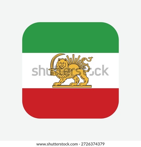 Background emblem badge flag of Iran Persia. Lion and sun symbol 