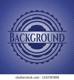 Background emblem with denim high quality background. Vector Illustration. Detailed.