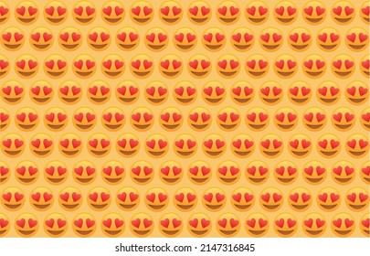 background of Emoticon smiling face, Love symbol