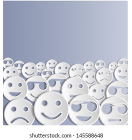 Background with emoticons. Vector illustration.