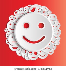 Background with emoticons. Vector illustration. 