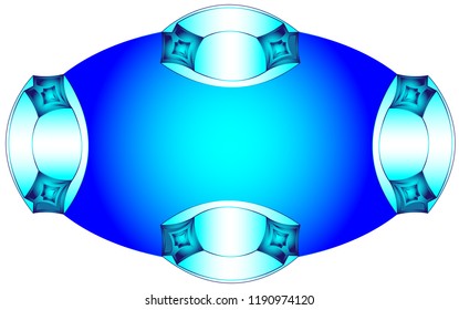 Background in Empire style and shades of blue color. Objects in the ellipse are abstract and can be windows in batyskap but also just a fancy image.
