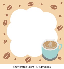 background with empty space for coffee with milk art design topping.