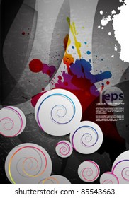 Background- Eps10 Vector Swirls with splat Illustration