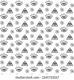 
Background in esoteric style with an eye and stars.
