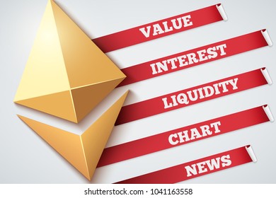 Background of Ethereum Infographic. Knowledge and information of cryptocurrency. Editable Vector Illustration