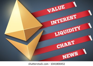 Background of Ethereum Infographic. Knowledge and information of cryptocurrency. Editable Vector Illustration