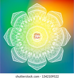 Background with ethnic abstract flower