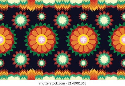 Background with an ethnic ikat pattern Abstract ethnic ikat pattern Traditional fabric design in Indonesia and other Asian countries
