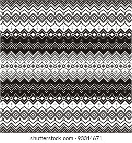 Background with ethnic motifs seamless pattern in black and white