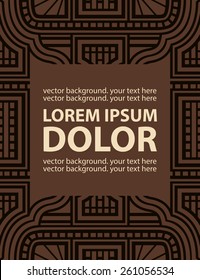 Background with Ethnic Ornament. Vector Template.