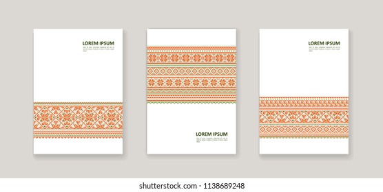 Background with an ethnic pattern.  Neutral cover for banners, posters, brochures and flyers. Vector.