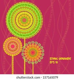  background in ethnic style, African ornament, Indian ornament, circular pattern in ethnic style