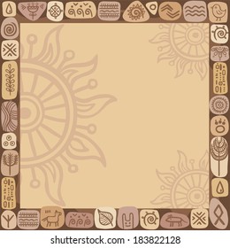 background in ethnic style from flora and fauna elements