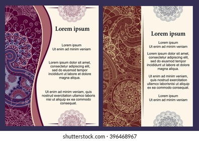 Background in ethnic traditional style. Background pattern of mandalas and paisley in Indian style.