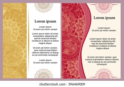 Background in ethnic traditional style. Background pattern of mandalas and paisley in Indian style.