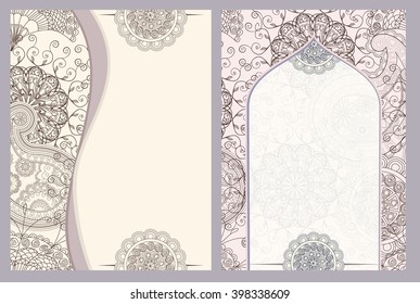 Background in ethnic traditional style. Background pattern of mandalas and paisley in Indian style.