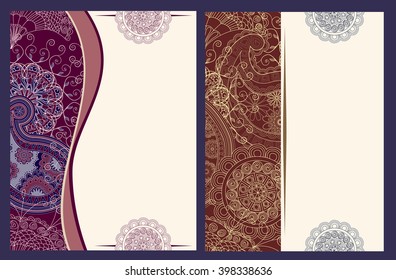 Background in ethnic traditional style. Background pattern of mandalas and paisley in Indian style.