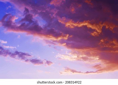 Background of the evening sky and clouds