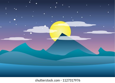 Background in evening time, sky illustration at sunset