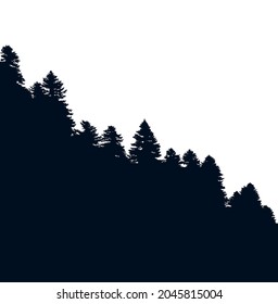 Antecedentes con siluetas de bosque siempre verdes