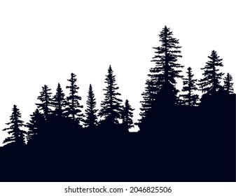 Background with evergreen forest silhouettes