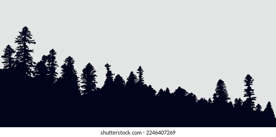 Background with evergreen forest silhouettes