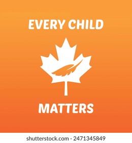 Background Every Child Matters. Orange Shirt Day of Canada. September 30. National Day of Truth and Reconciliation. Logo Design. Vector Illustration.