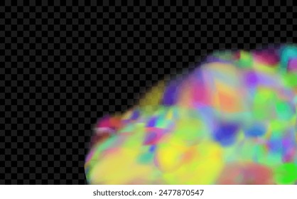 Background of an explosion of colorful smoke clouds.Multicolor fog with blue and yellow particles.Explosions of color powder.