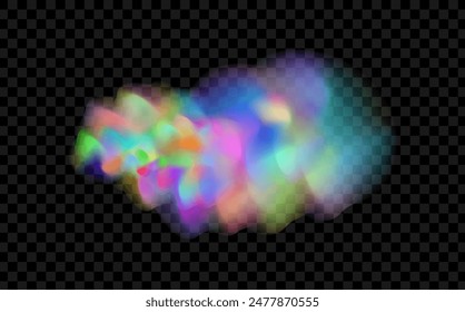 Background of an explosion of colorful smoke clouds.Multicolor fog with blue and yellow particles.Explosions of color powder.