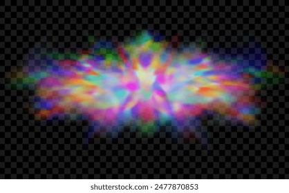 Background of an explosion of colorful smoke clouds.Multicolor fog with blue and yellow particles.Explosions of color powder.