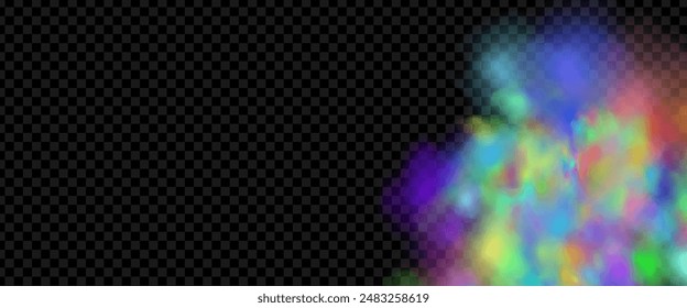 Background of an explosion of colorful smoke clouds.Multicolor fog with blue and yellow particles.Explosions of color powder.