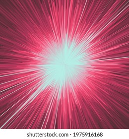 Background with explosion. Starburst dynamic lines. Solar or starlight emission. 3d futuristic technology style. Vector illustration.