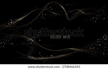 A background with exquisite glittering waves and an isolated golden wavy pattern