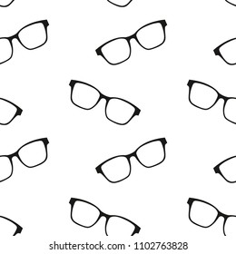 Background with eyeglasses. Vector glasses. Seamless patern with glasses.