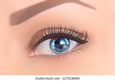 Background with eye-Internet concept new technology, projection will