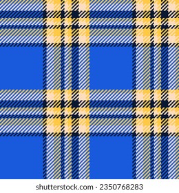 Background fabric plaid of seamless texture textile with a vector check tartan pattern in blue and peach puff colors.