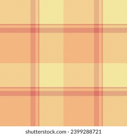 Tartán de tela de fondo de textura de control vectorial con un patrón sin fisuras de tela en colores naranja y amarillo.
