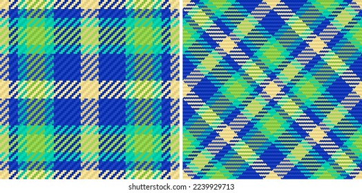 Background fabric textile. Plaid texture tartan. Seamless vector pattern check in set.
