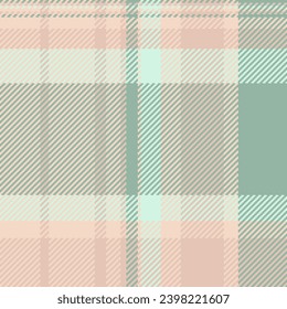 Background fabric texture of seamless check plaid with a textile tartan vector pattern in light and pastel colors.