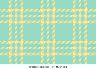 Hintergrund Vektor von Textur aus Tartan-Textur mit einem Muster-Check nahtlos in Minz- und Gelbfarben verlegt.