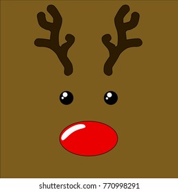 background with the face of a reindeer. Christmas motif.